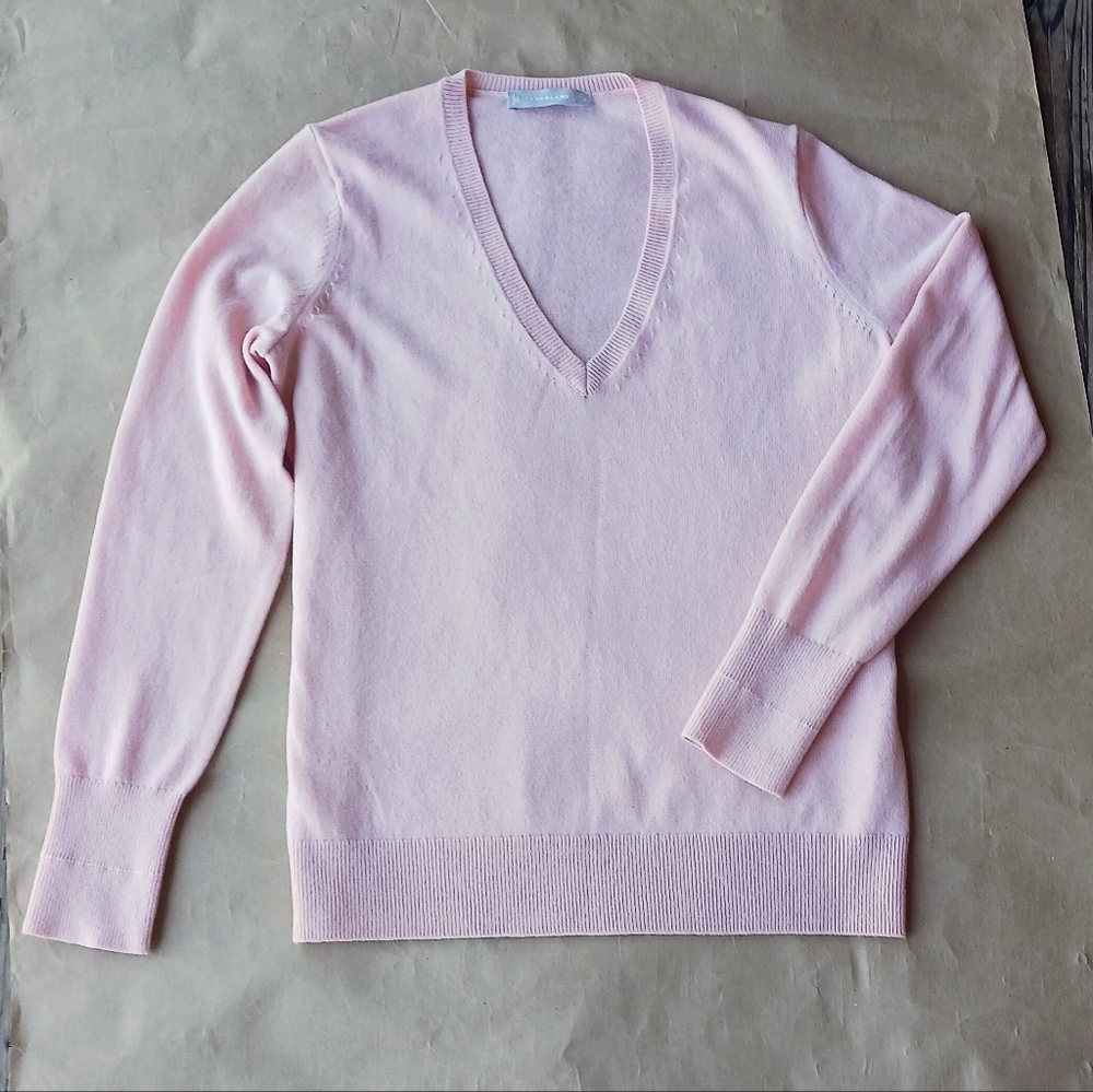 Everlane 100% Cashmere V Neck Sweater Pale Pink Small